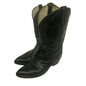 Dan Post Mens Black Leather Western Cowboy Country Boots US 10.5 Pull On